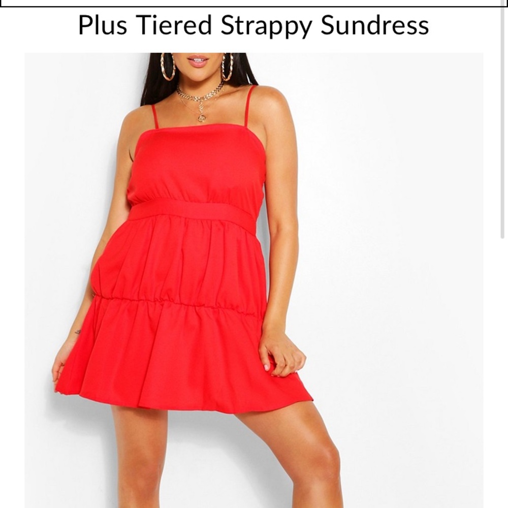Red Ruffle Dress NEW